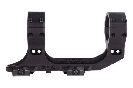 Reptilia Corp 1.93" Height AUS 30mm Optic Mount has a black anodized finish